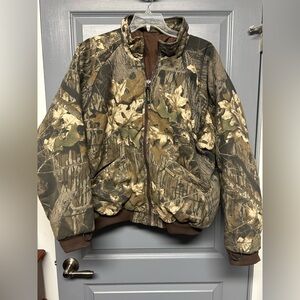 Remmington reversible tree camo zip up jacket. Size XXL. GUC CAMO/brown